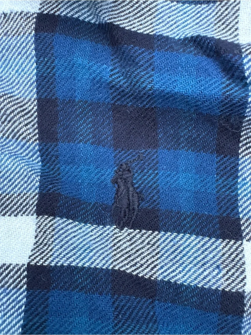 Ralph Lauren Girl Plaid Motif Flannel ShirtDress 100% Cotton In Blue Size 7